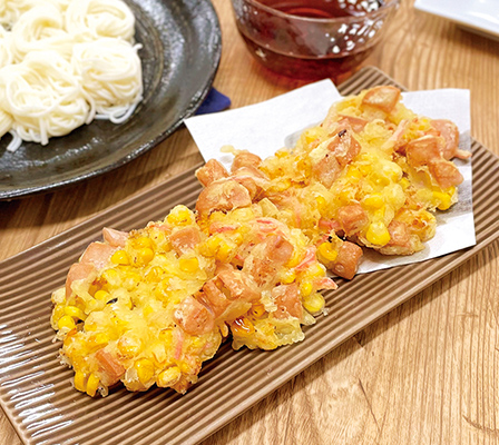 とうもろこしのかき揚げそうめん
